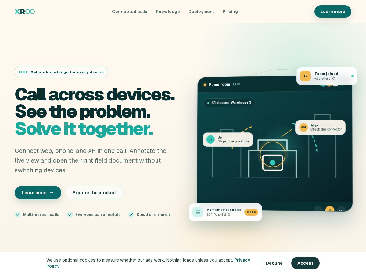 Landing-page snapshot of xroo.app