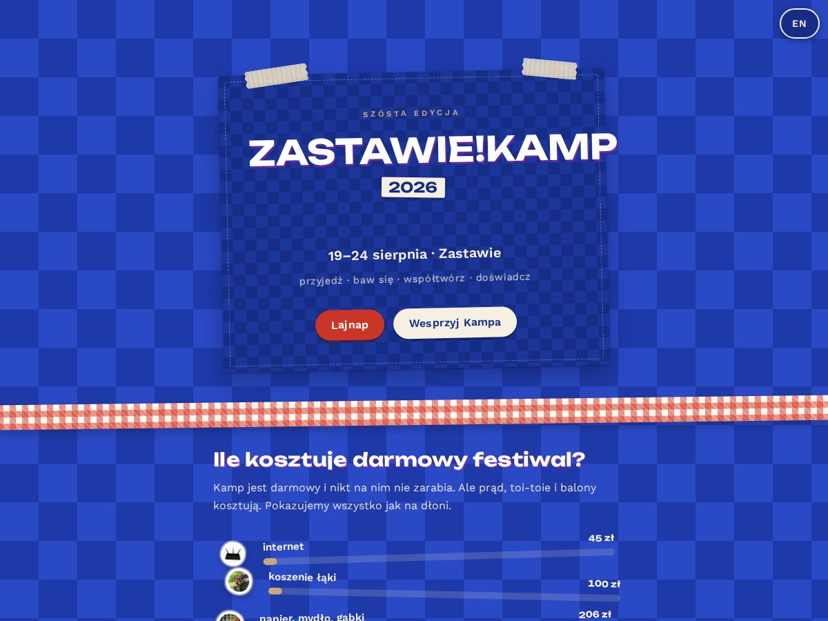 Landing-page snapshot of zastawie.com