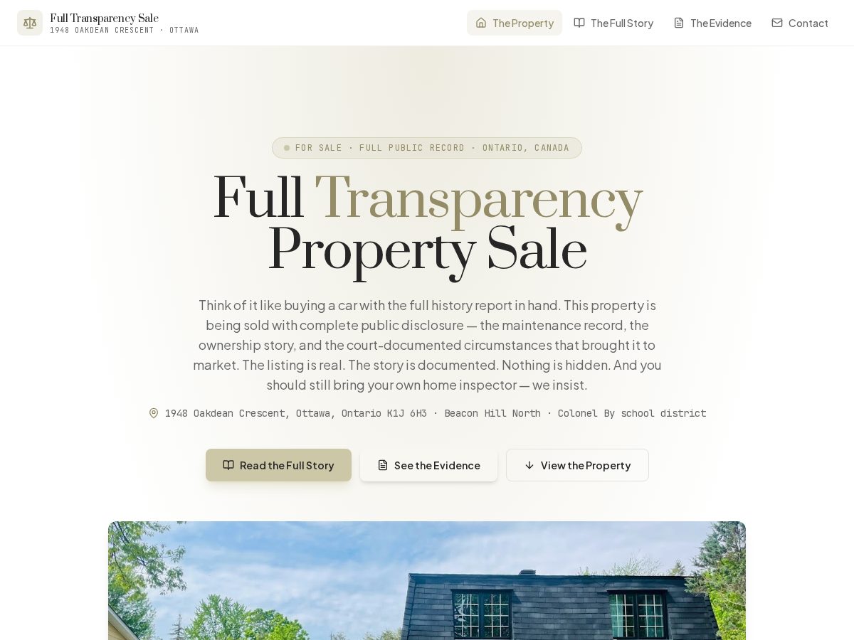 Landing-page snapshot of 1948oakdean.com