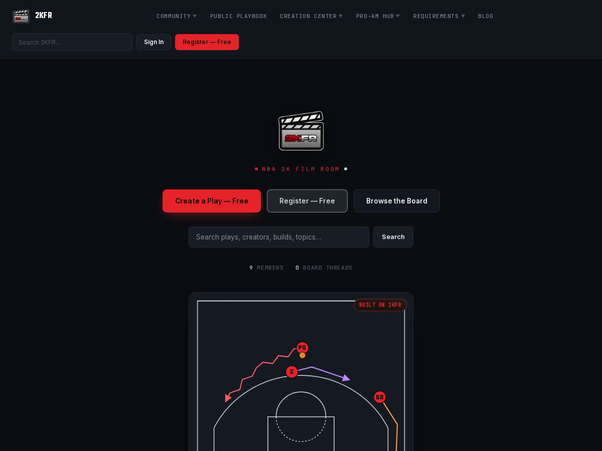 Landing-page snapshot of 2kfilmroom.com