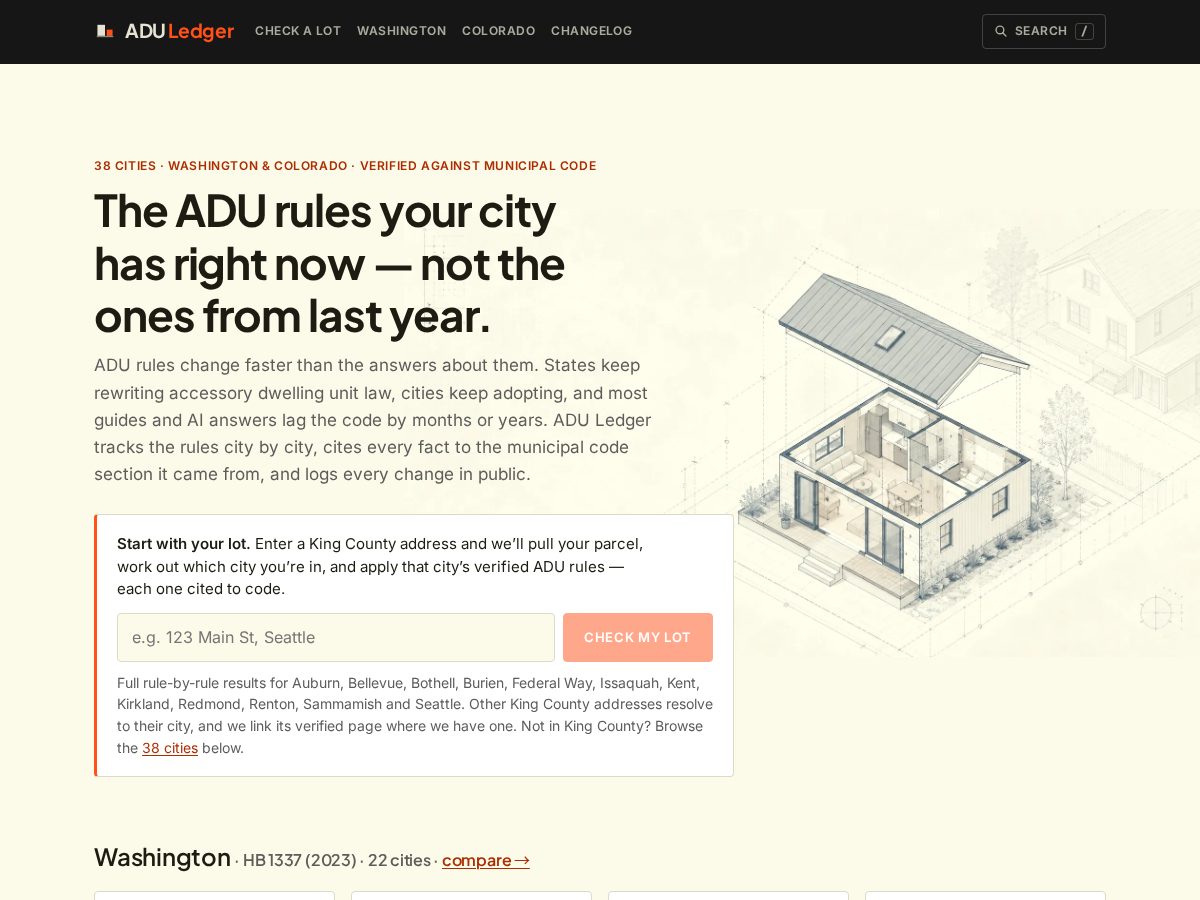 Landing-page snapshot of aduledger.com