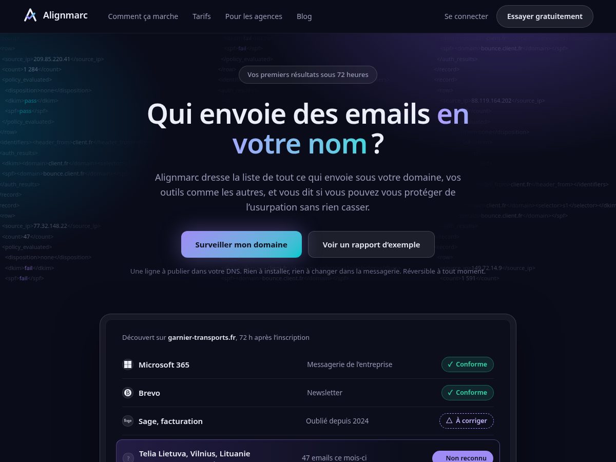 Landing-page snapshot of alignmarc.com