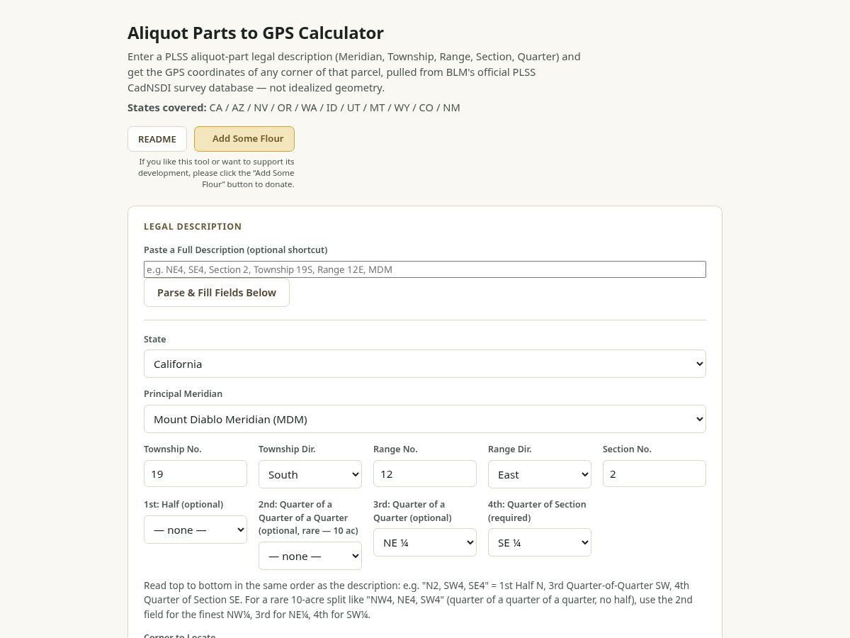 Landing-page snapshot of aliquot2gps.com