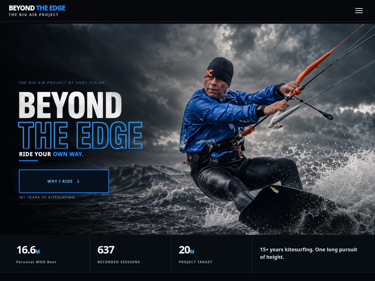 Landing-page snapshot of andyvidler.com