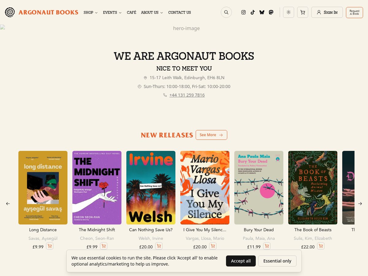 Landing-page snapshot of argonautbooks.info
