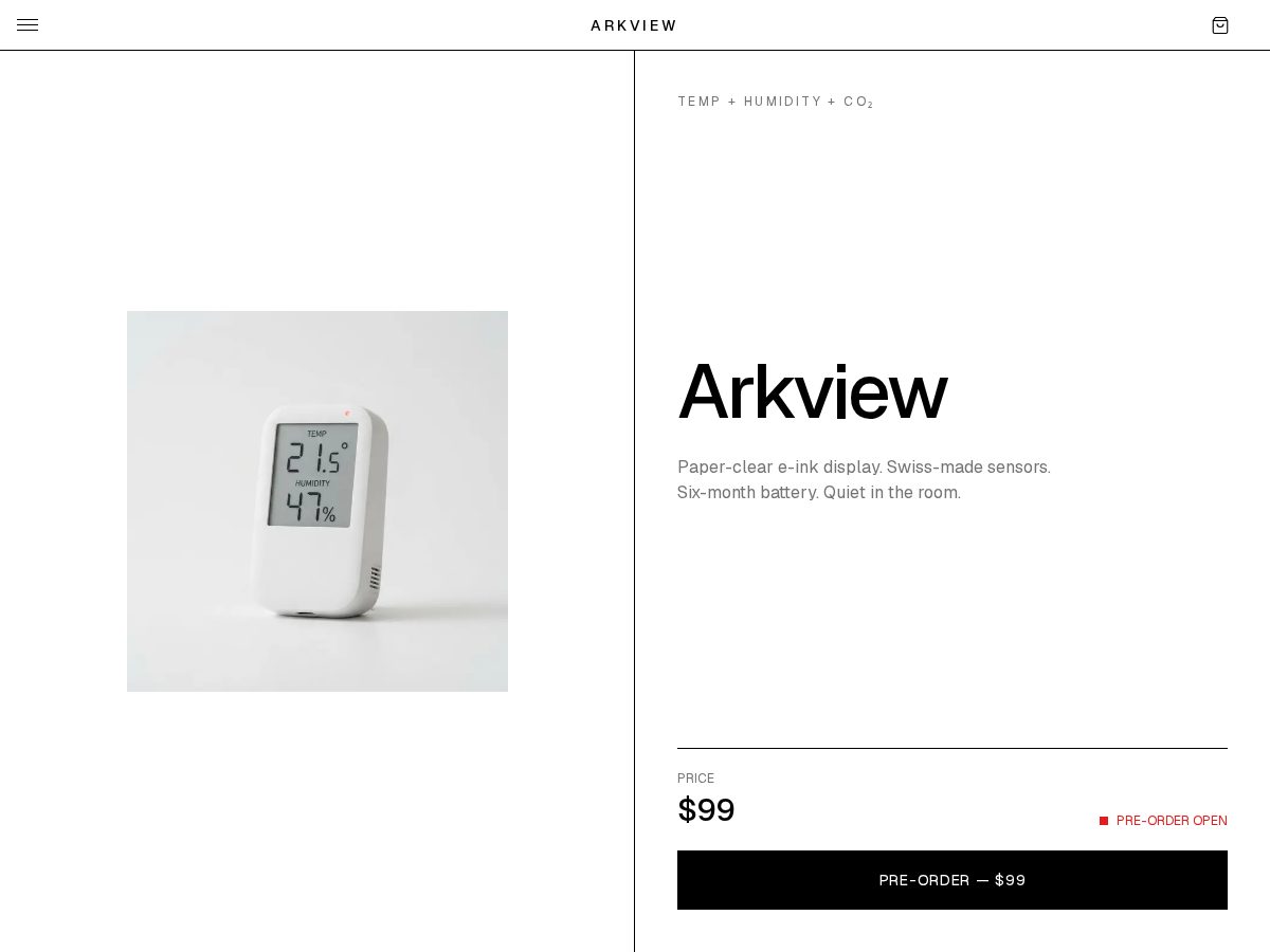 Landing-page snapshot of arkview.tech