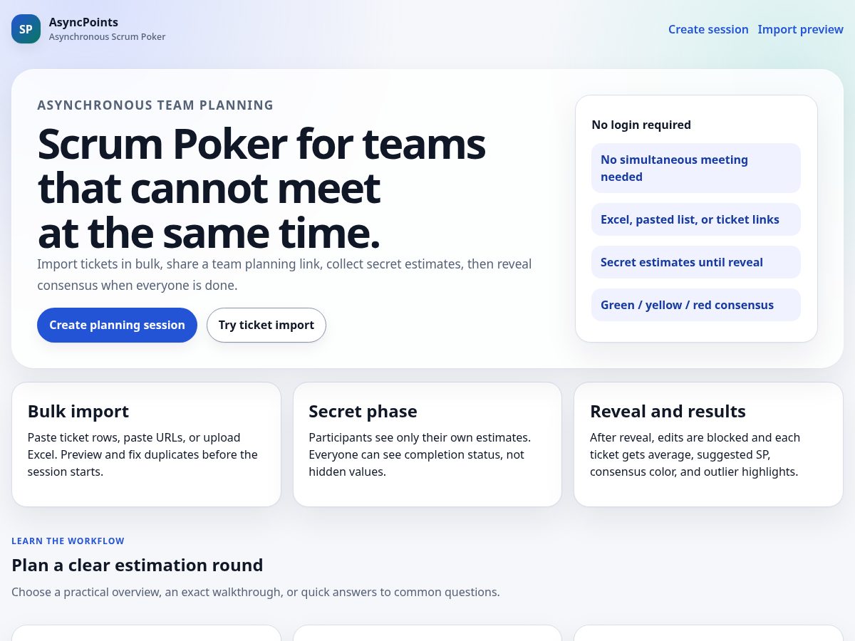 Landing-page snapshot of asyncpoints.com