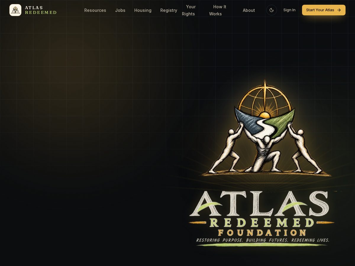 Landing-page snapshot of atlasredeemed.com