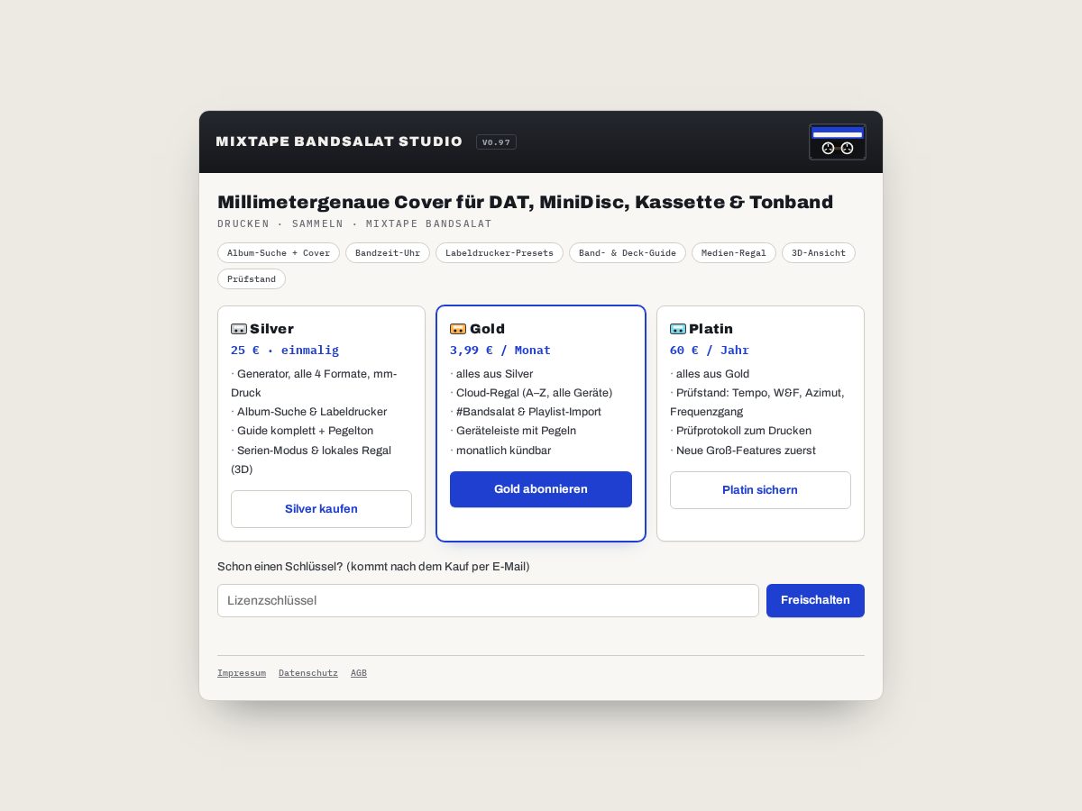Landing-page snapshot of bandsalat.studio
