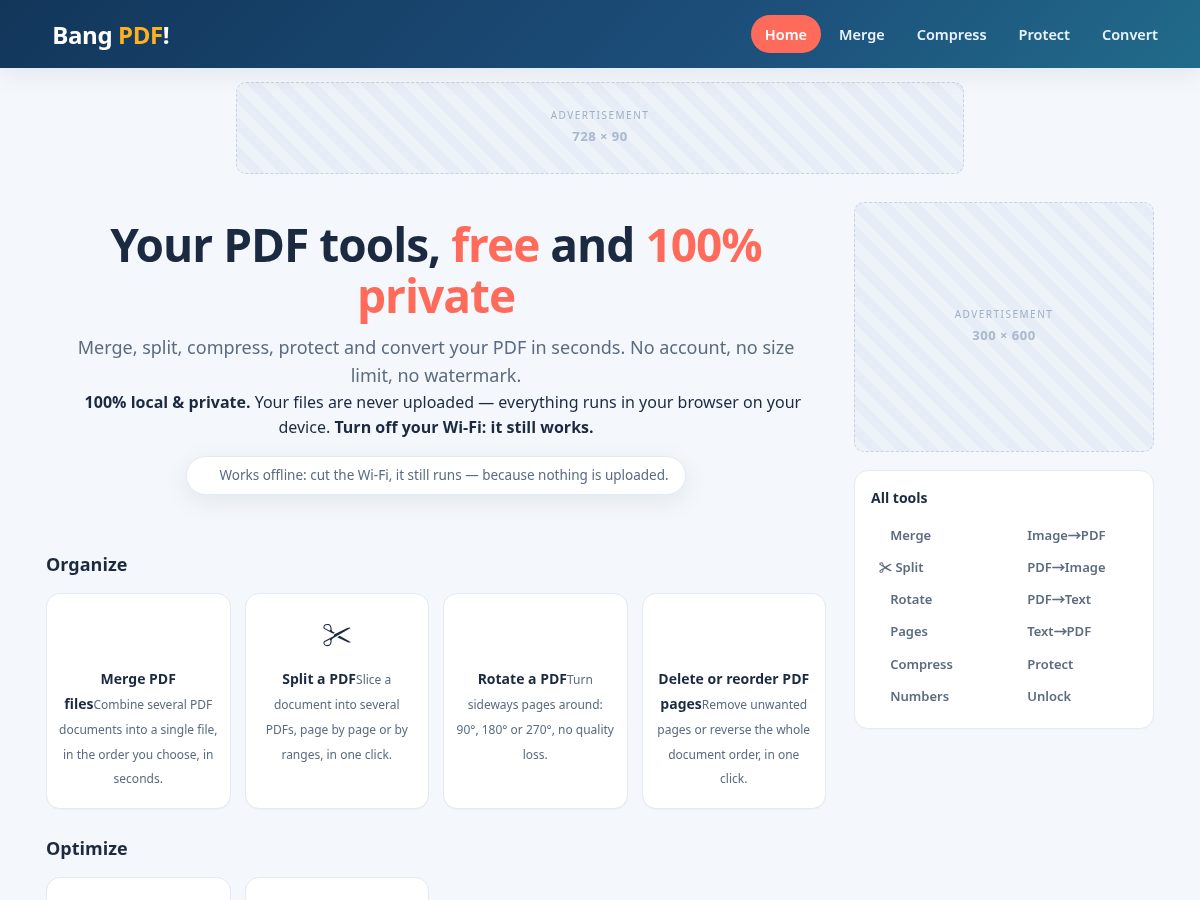 Landing-page snapshot of bangpdf.com