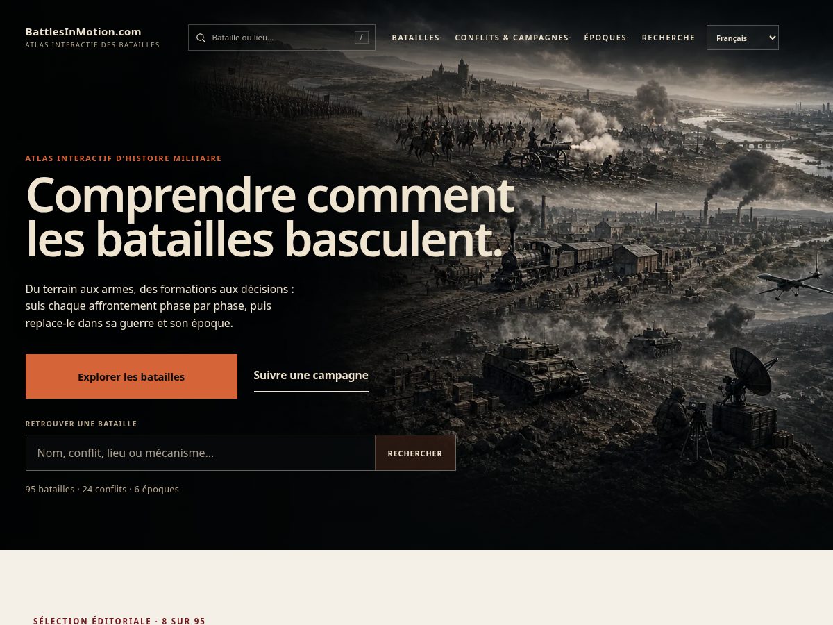 Landing-page snapshot of battlesinmotion.com