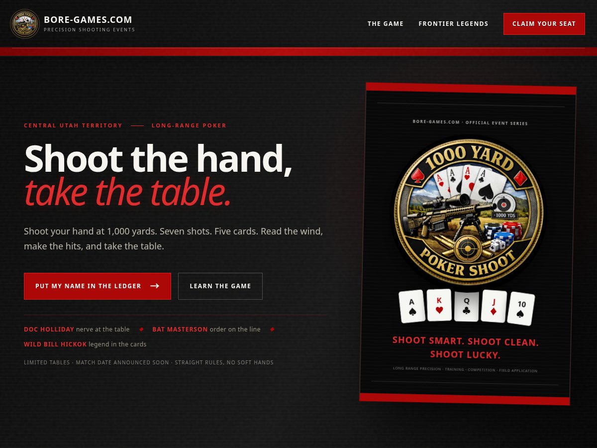 Landing-page snapshot of bore-games.com