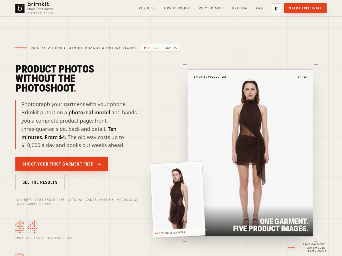Landing-page snapshot of brimkit.com