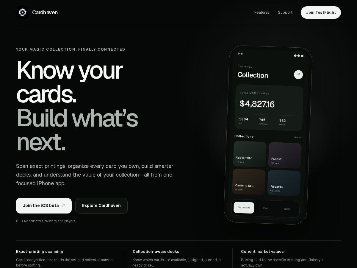 Landing-page snapshot of cardhaven.net