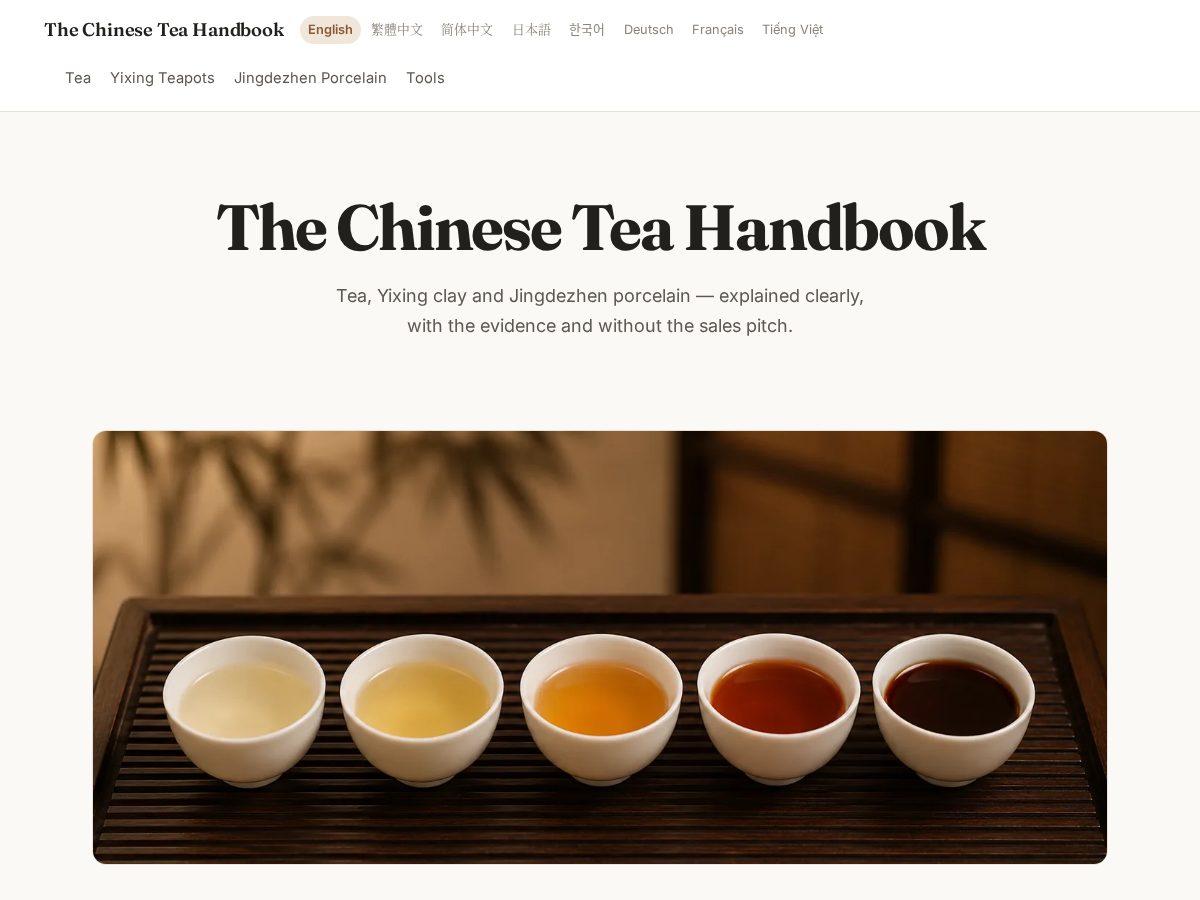 Landing-page snapshot of chineseteahandbook.com