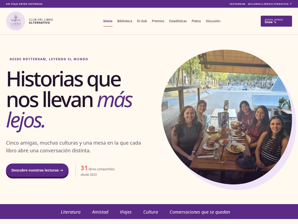 Landing-page snapshot of clubdellibroalternativo.site