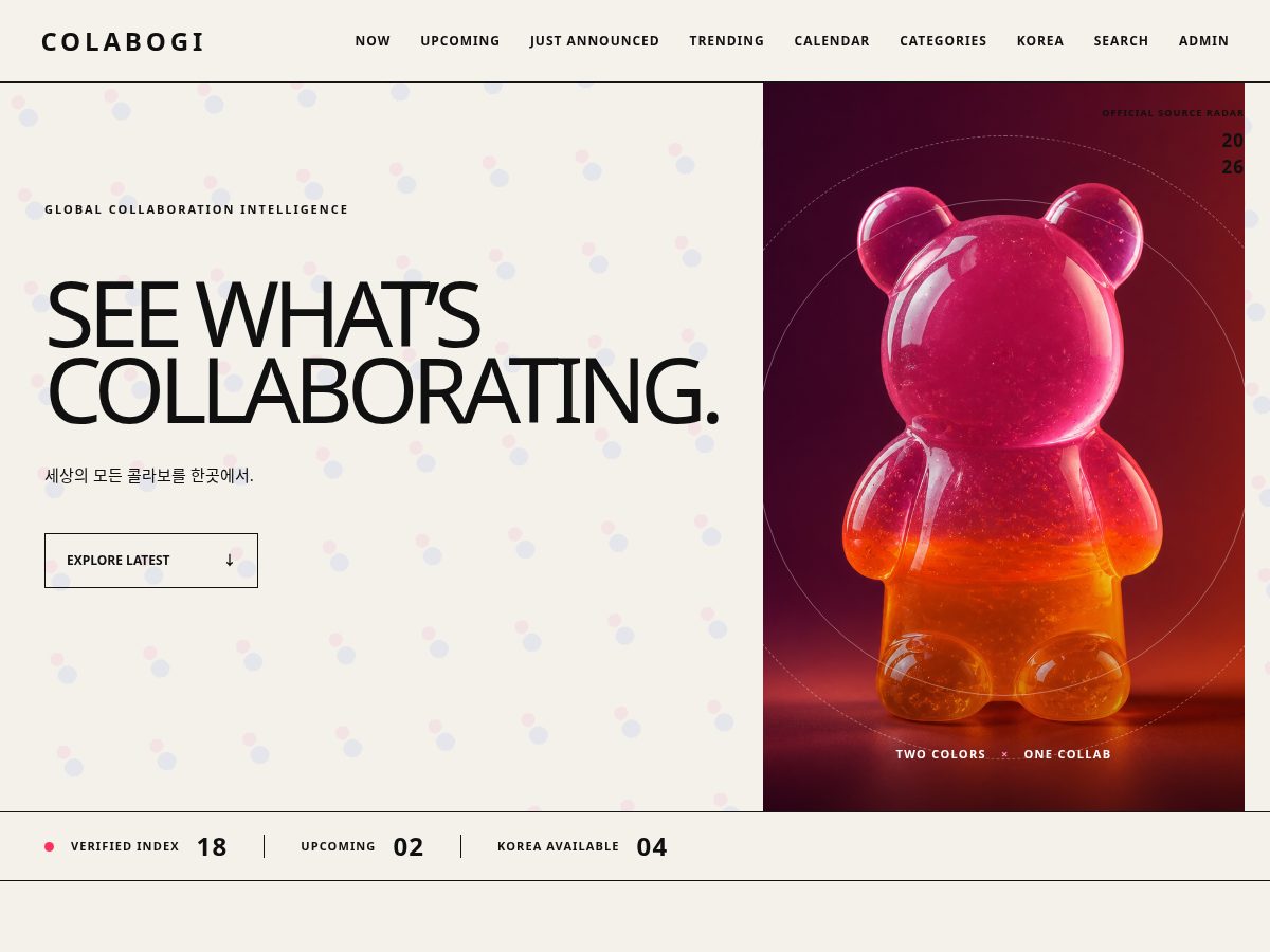 Landing-page snapshot of collabogi.com