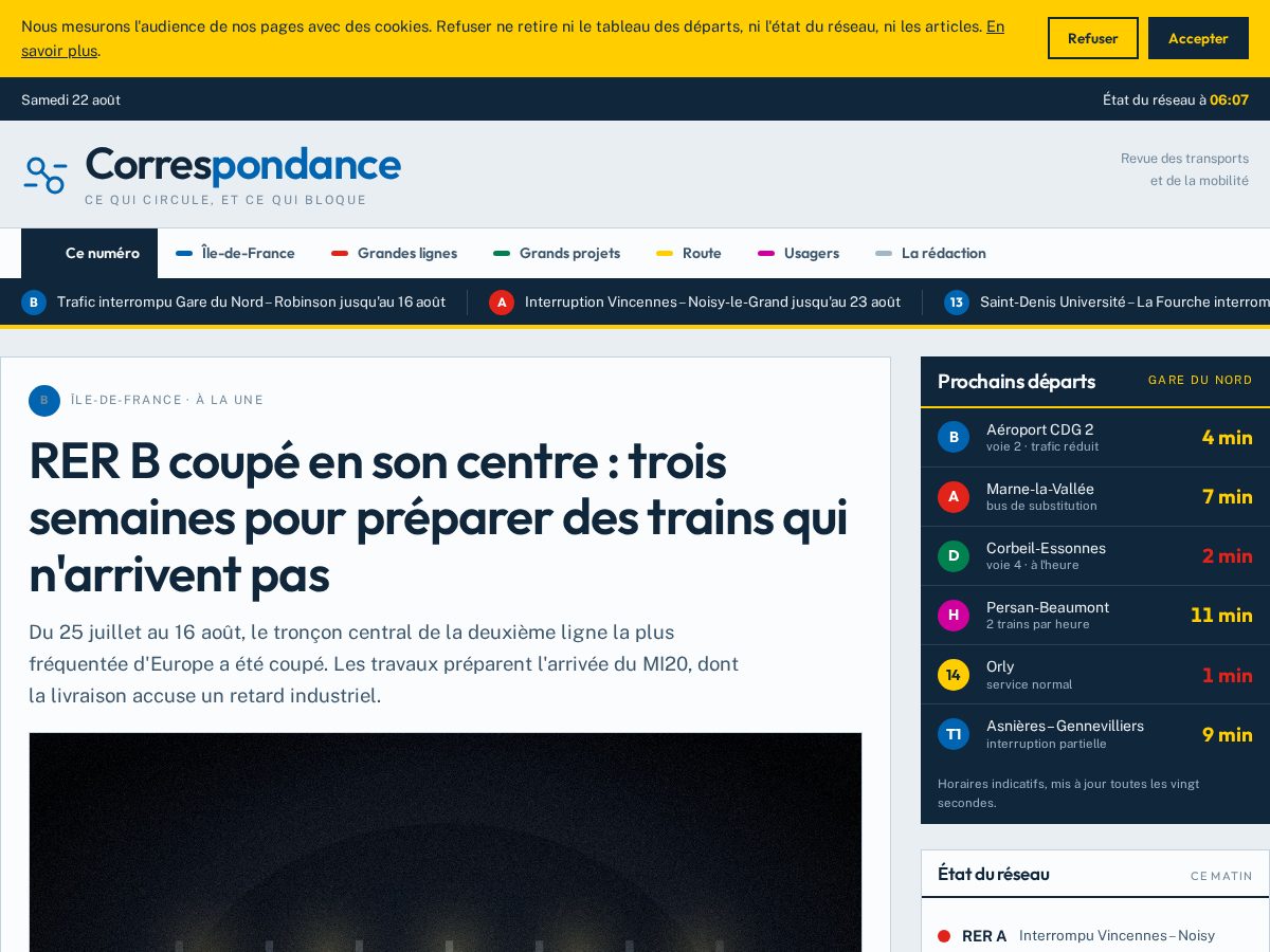 Landing-page snapshot of correspondance.digital