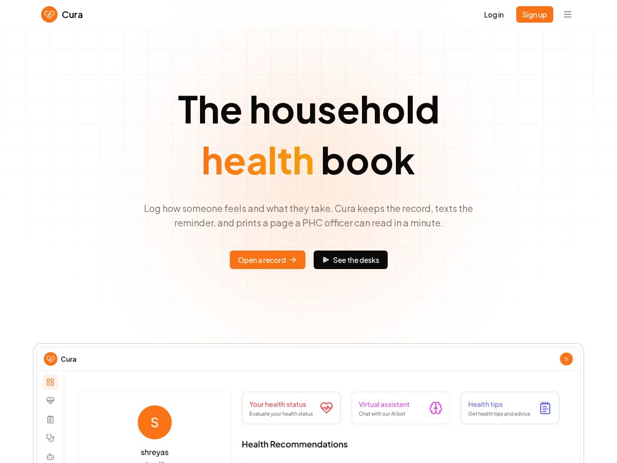 Landing-page snapshot of curasite.top