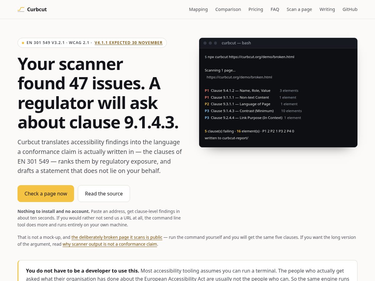 Landing-page snapshot of curbcut.org