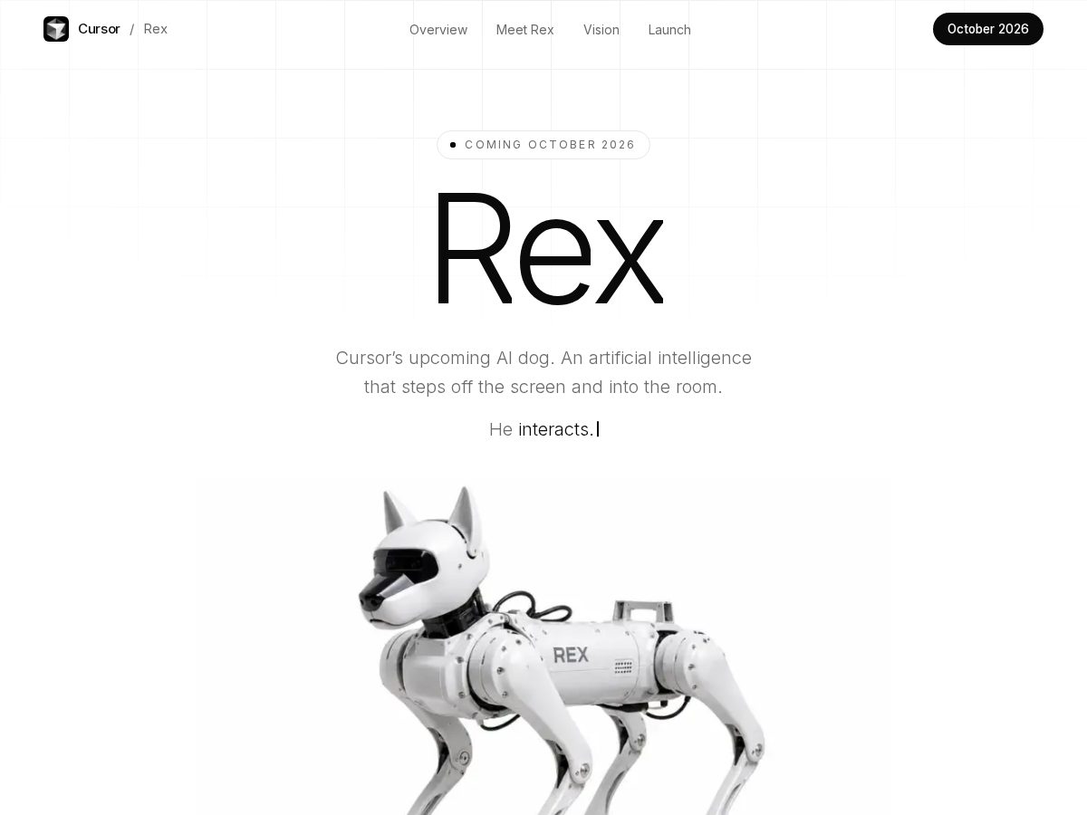 Landing-page snapshot of cursor.dog
