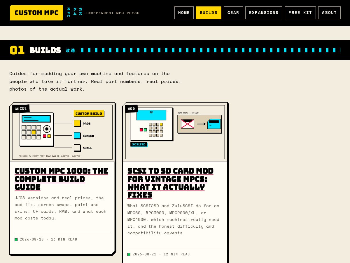 Landing-page snapshot of custommpc.com