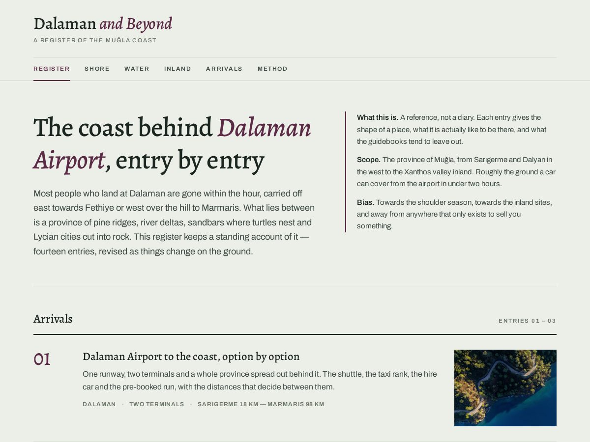 Landing-page snapshot of dalamanandbeyond.com