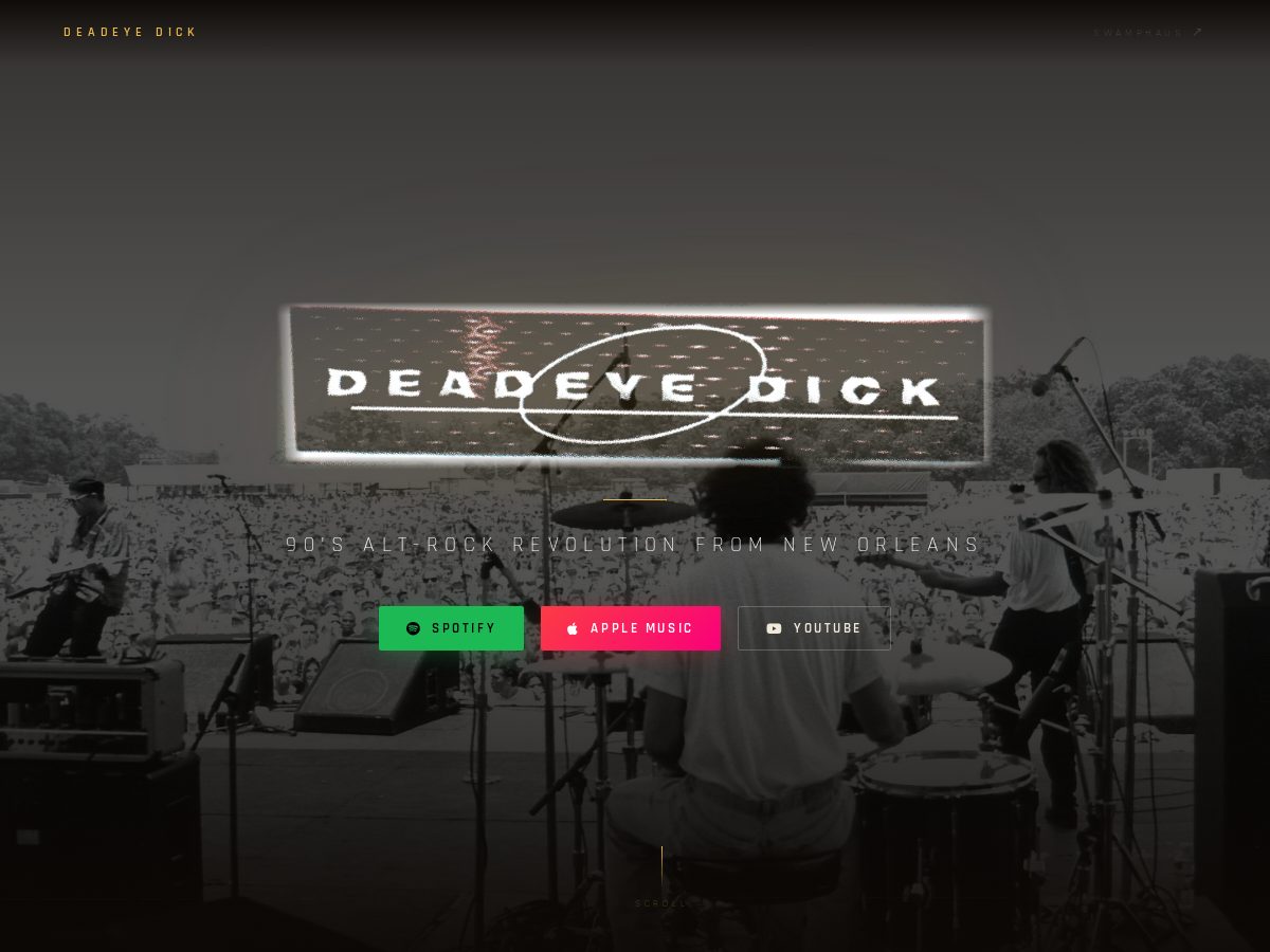 Landing-page snapshot of deadeyedickband.net