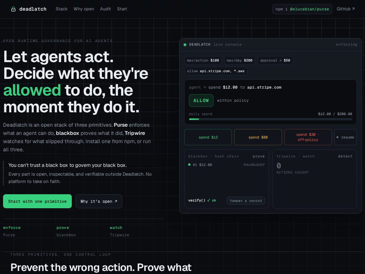 Landing-page snapshot of deadlatch.dev