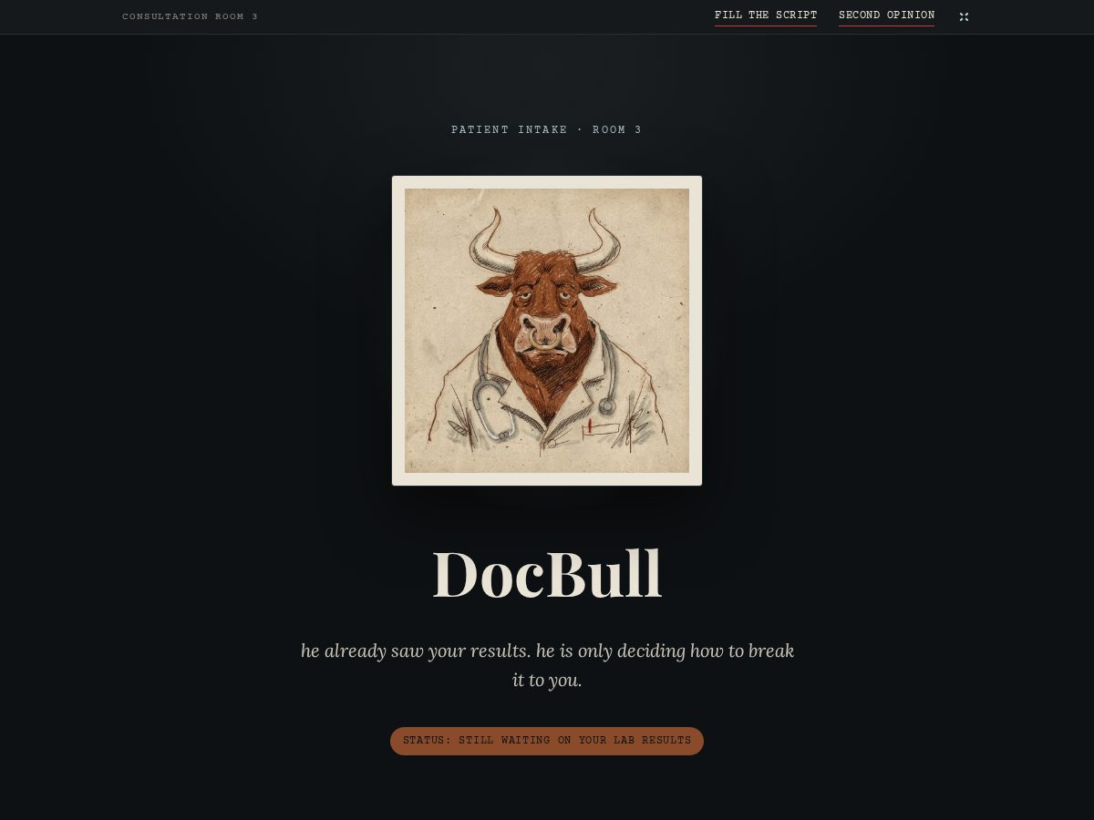 Landing-page snapshot of docbull.fun