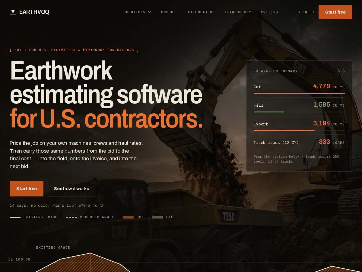 Landing-page snapshot of earthvoq.com