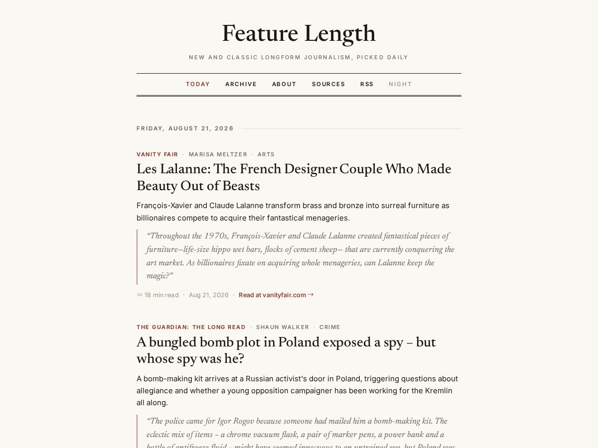 Landing-page snapshot of featurelength.org