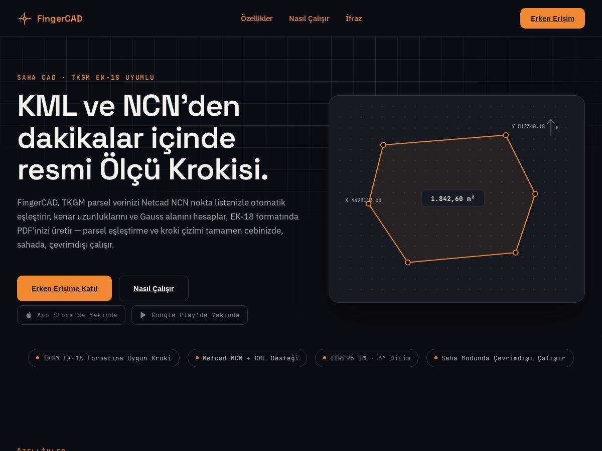 Landing-page snapshot of fingercad.com