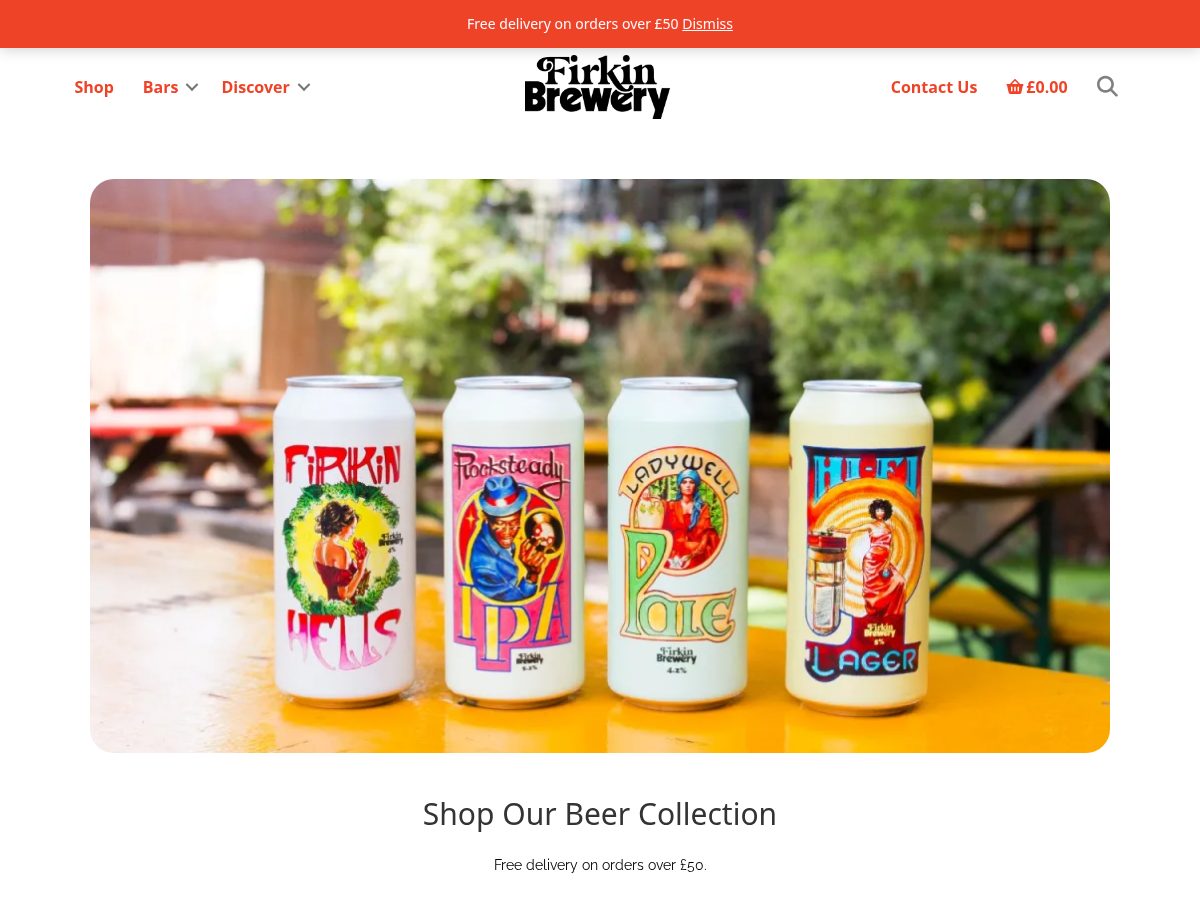 Landing-page snapshot of firkinbrewery.com