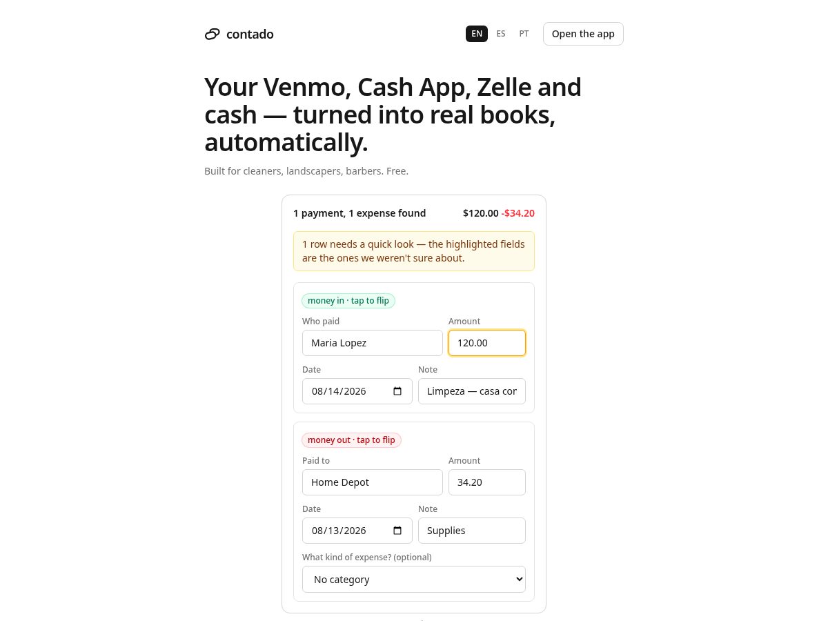Landing-page snapshot of getcontado.com