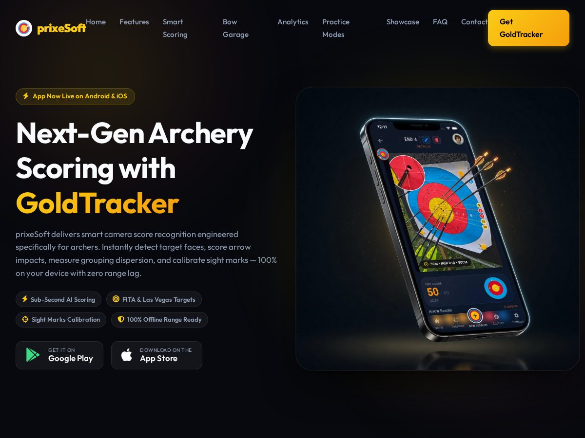 Landing-page snapshot of goldarrowtracker.com