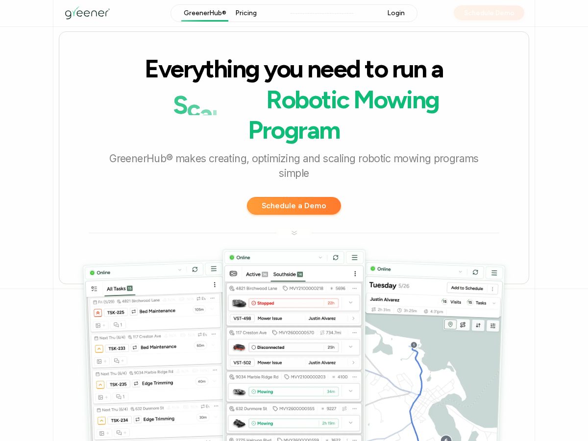 Landing-page snapshot of greenerautomation.com