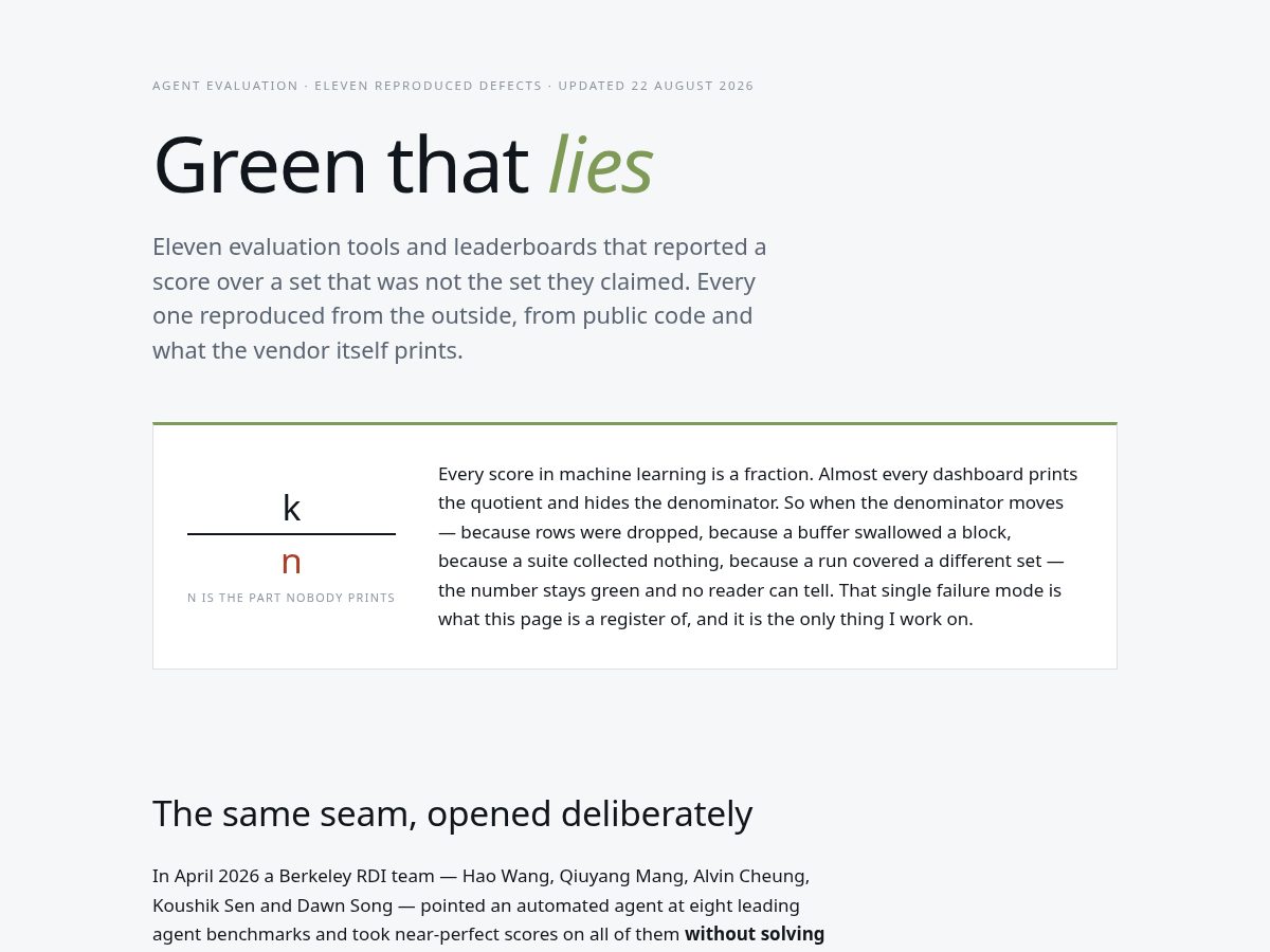 Landing-page snapshot of greenthatlies.com