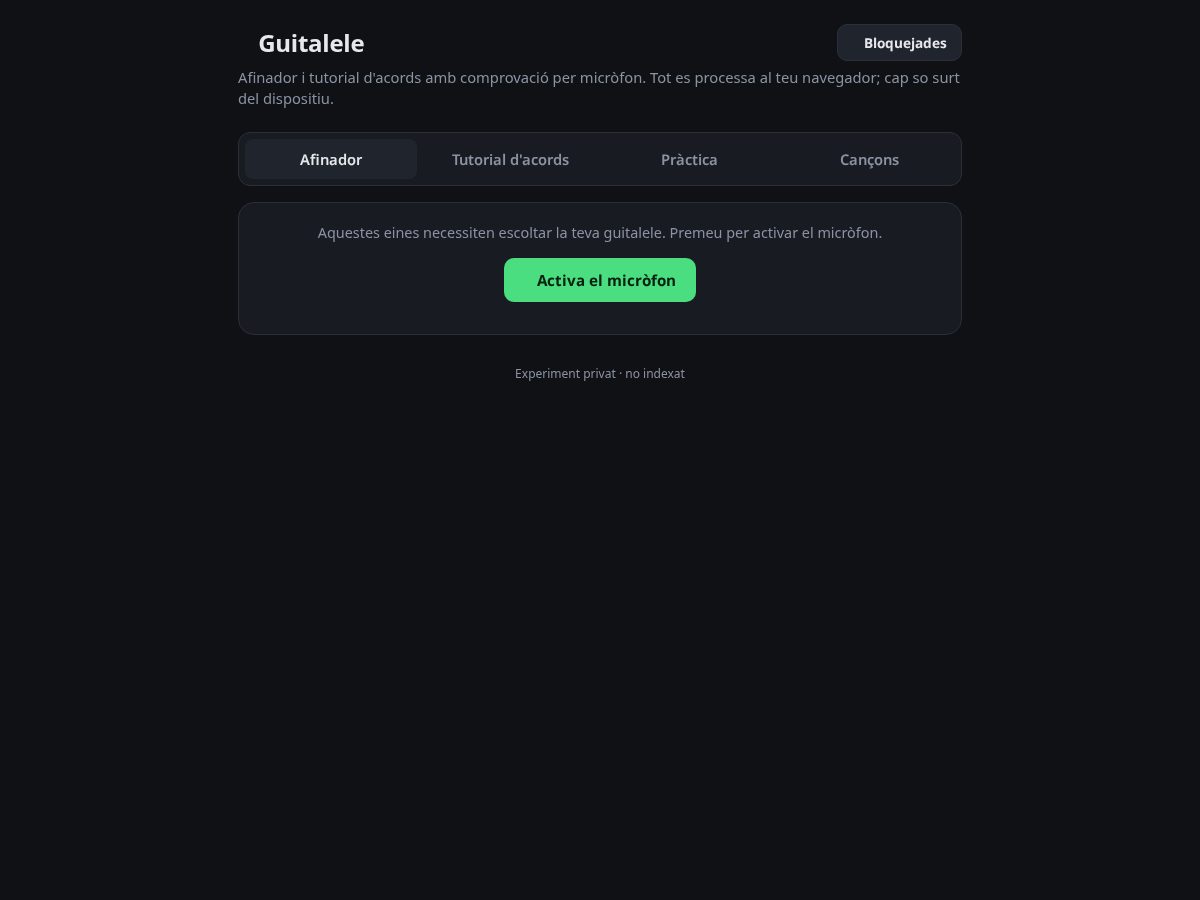 Landing-page snapshot of guitalele.app
