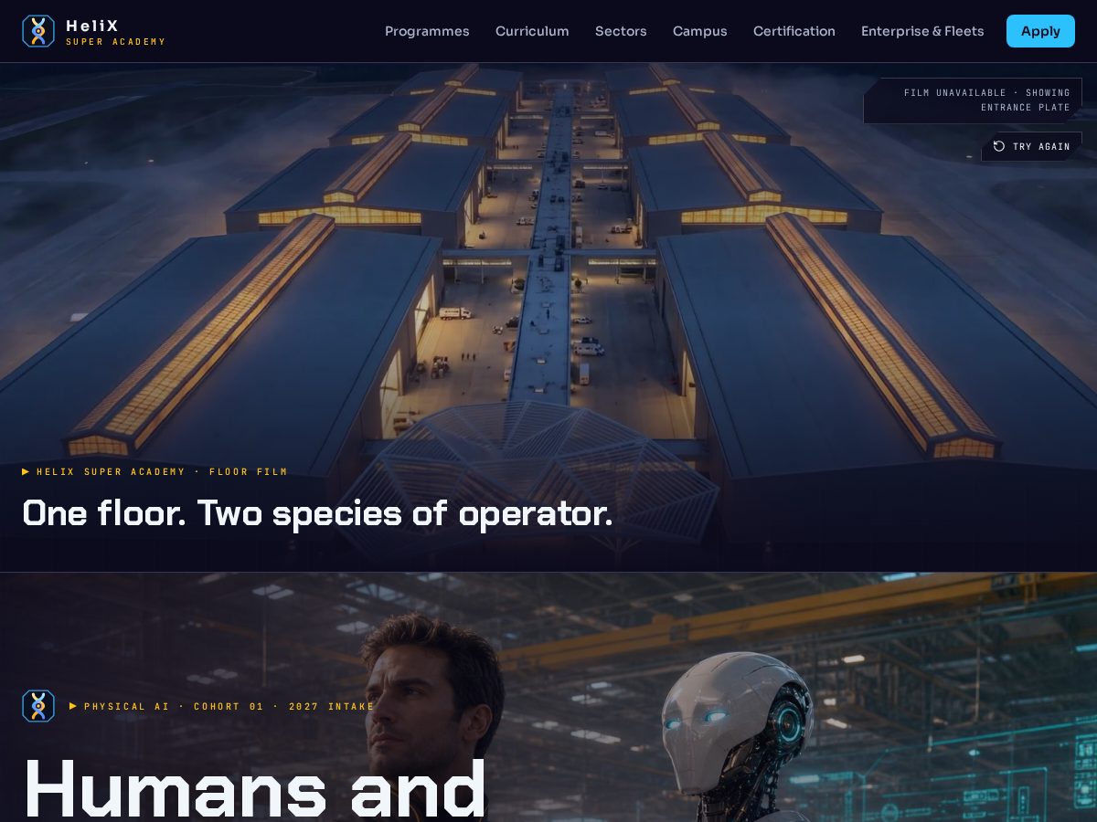 Landing-page snapshot of helixsuper.com