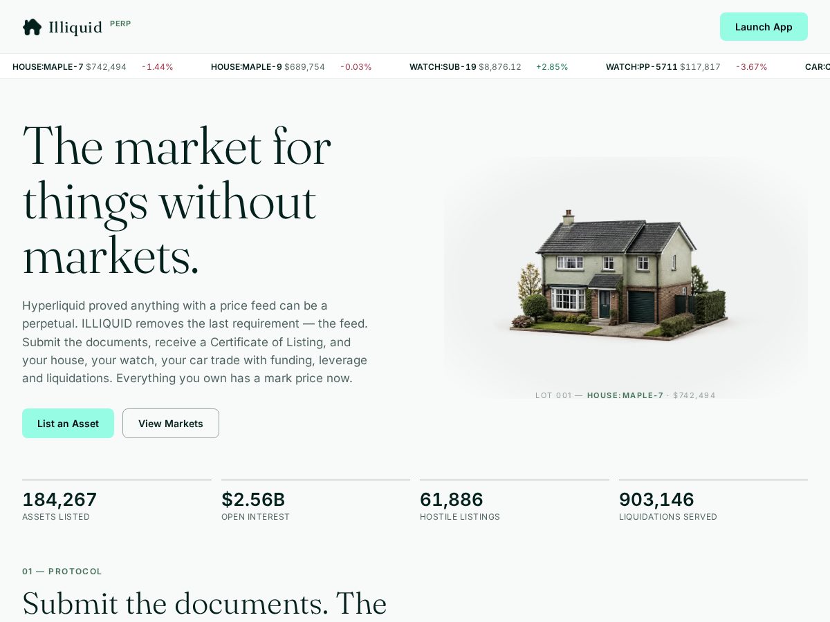 Landing-page snapshot of illiquid.pro