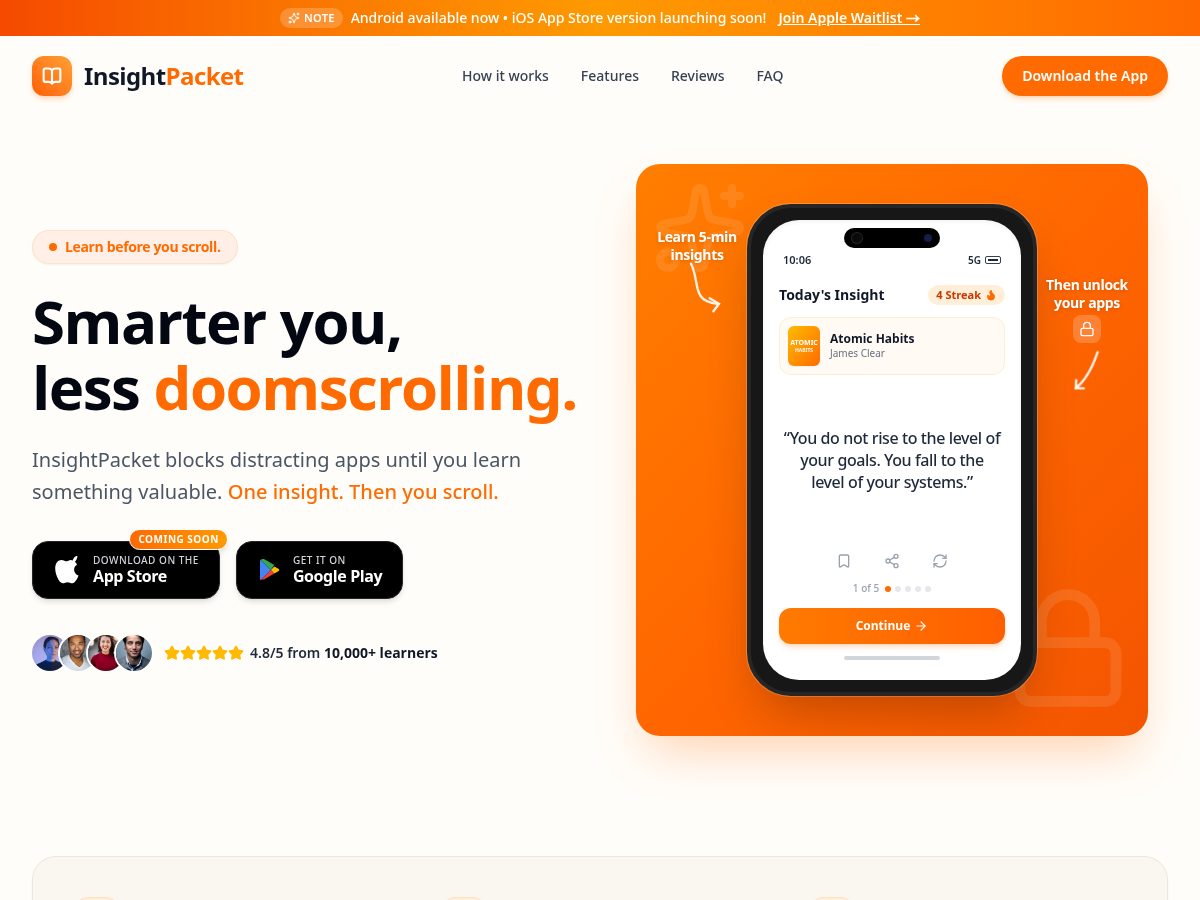 Landing-page snapshot of insightpacket.com