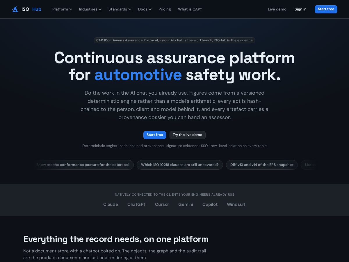 Landing-page snapshot of isohub.site