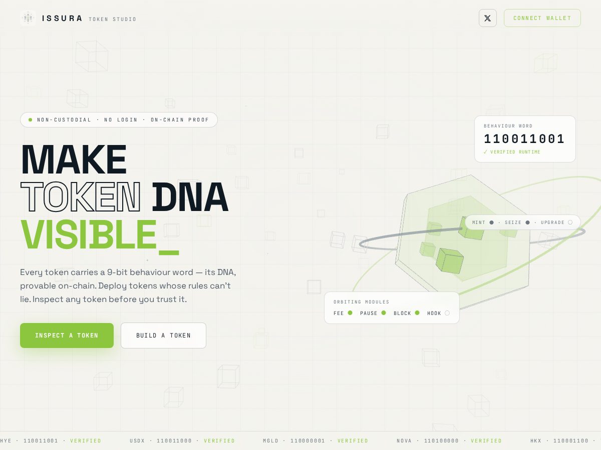 Landing-page snapshot of issura.xyz