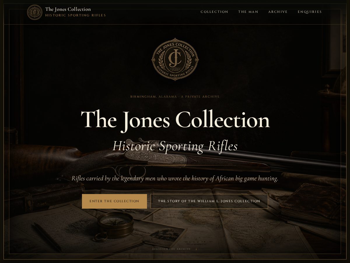 Landing-page snapshot of jonesriflecollection.com