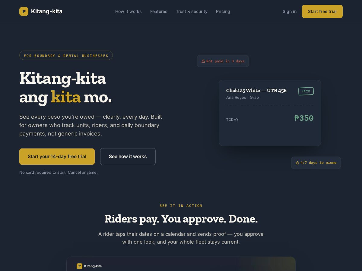 Landing-page snapshot of kitangkita.com