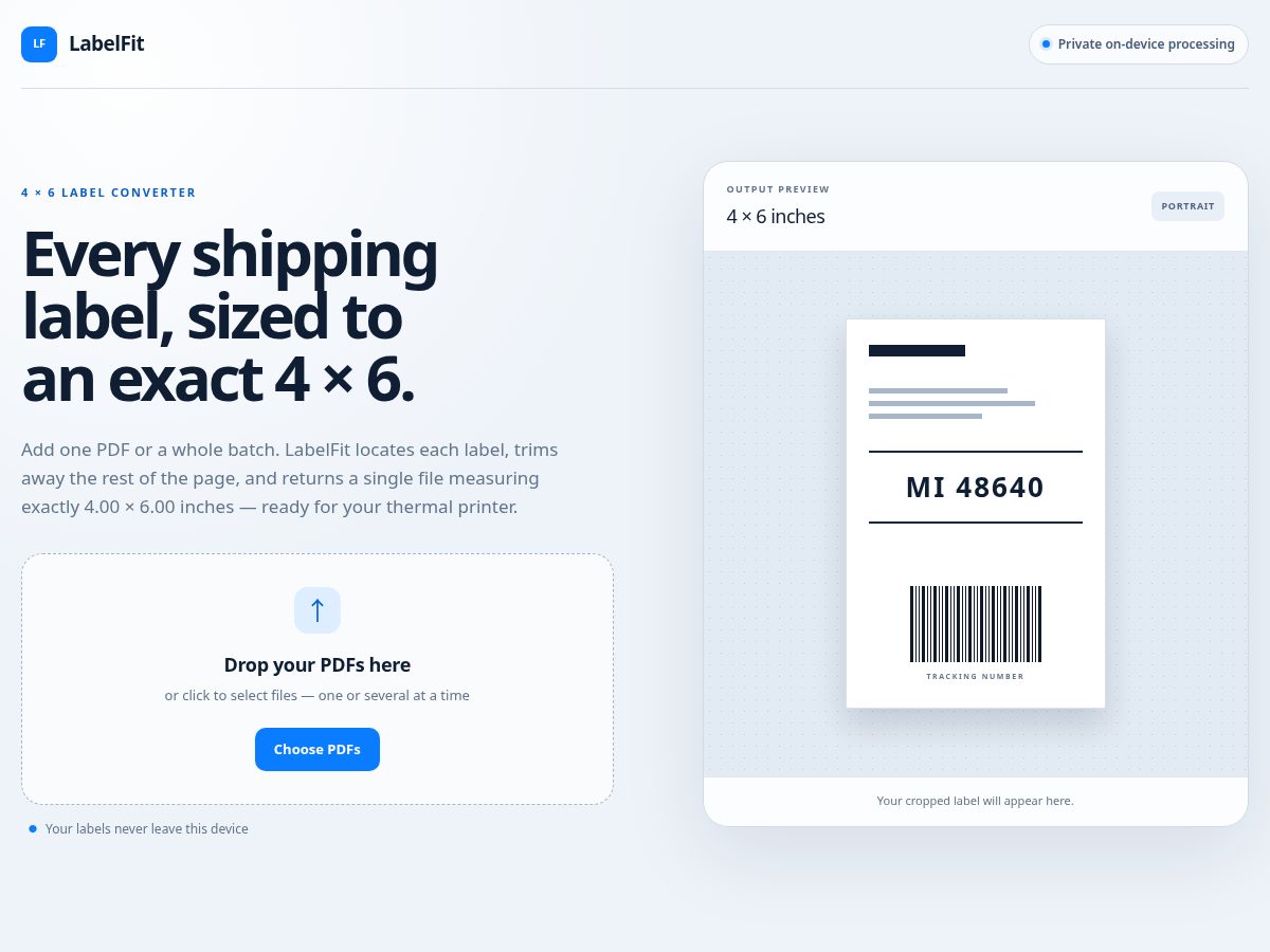 Landing-page snapshot of label-fit.com