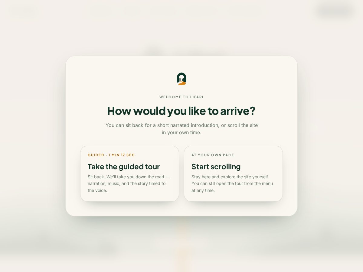 Landing-page snapshot of lafari-app.com