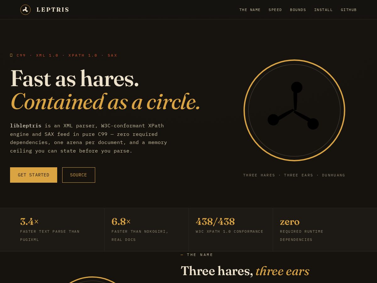 Landing-page snapshot of leptris.com