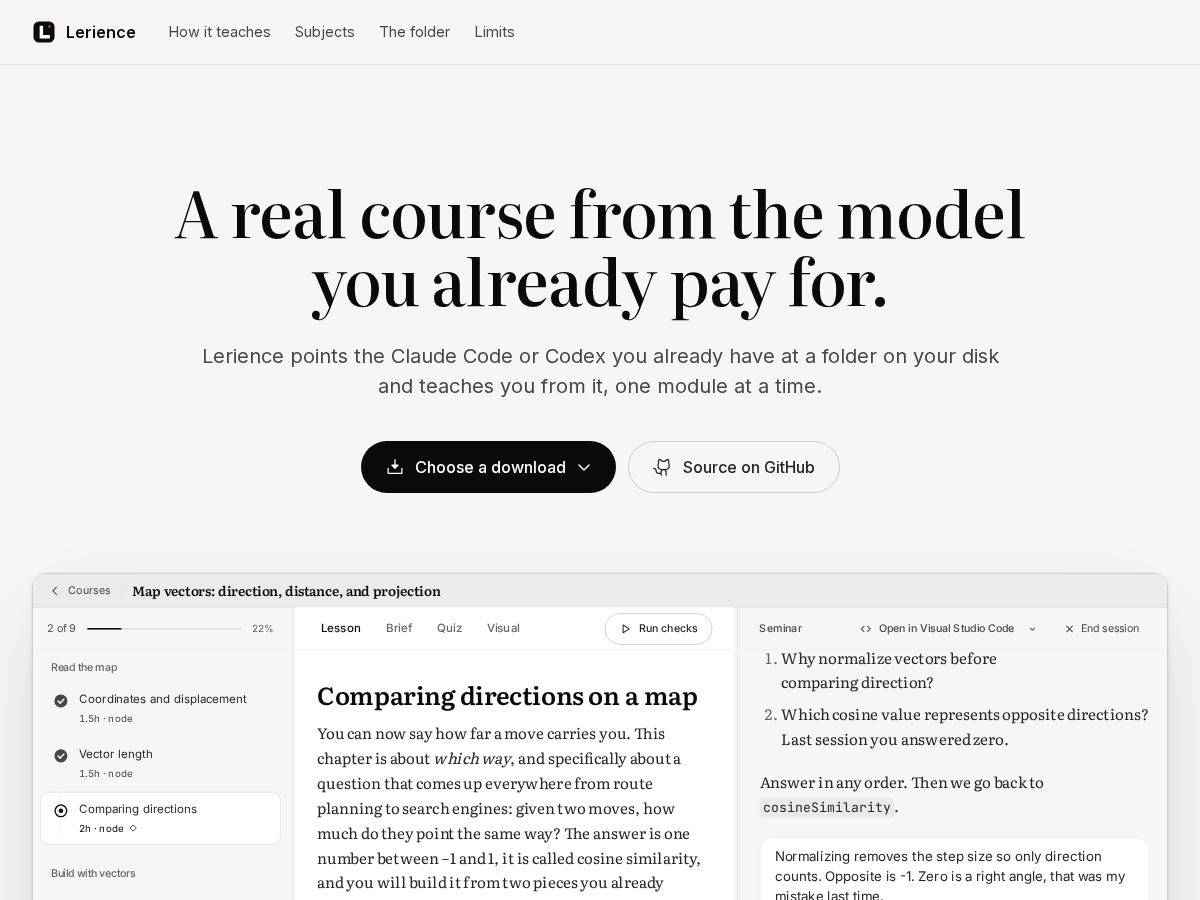 Landing-page snapshot of lerience.com